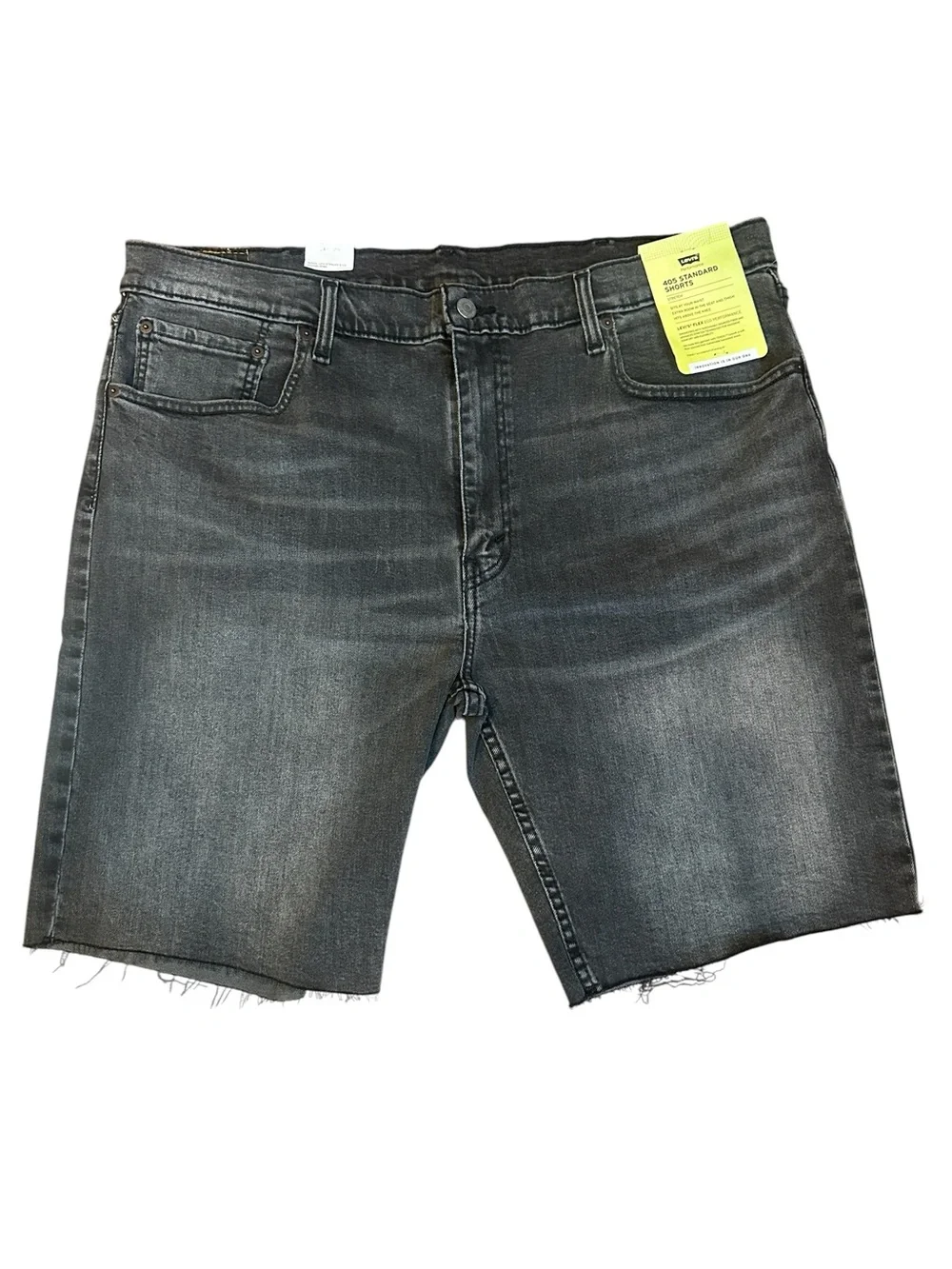 NwT Levi’s Mens 405 Standard Stretch Denim Black Jorts W40 L10 Frayed Hem Summer